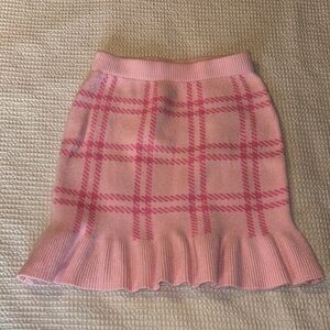 Francesca's Pink Plaid Skirt